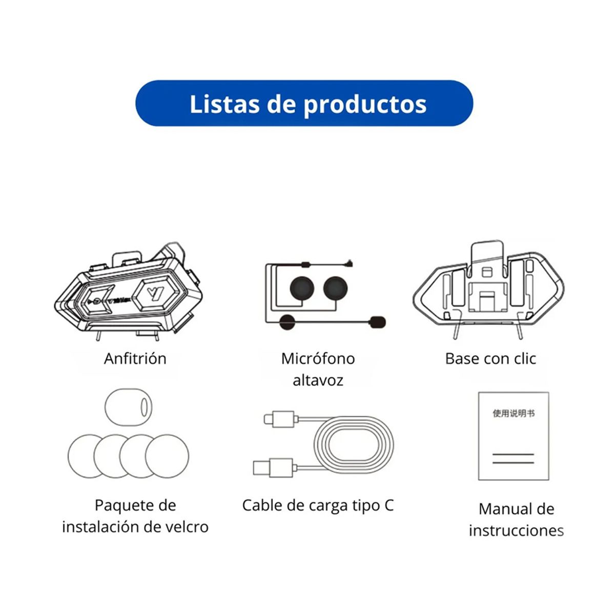 SEISA - Audífonos para Casco de Moto con Intercomunicador MT-Y20MAX Bluetooth 5,3