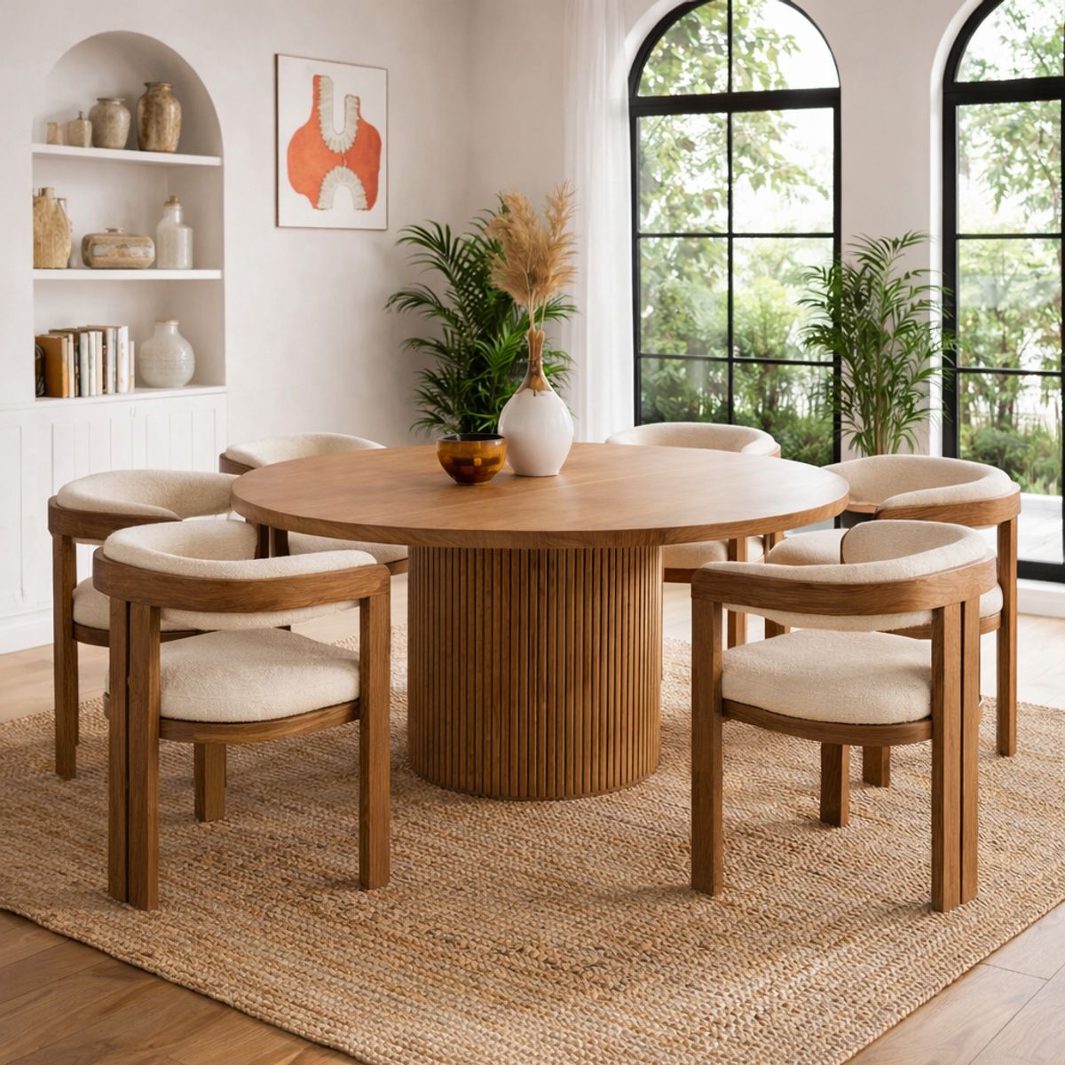 STIL NOVO - JUEGO DE COMEDOR 6 SILLAS MICAELA BEIGE CLARO