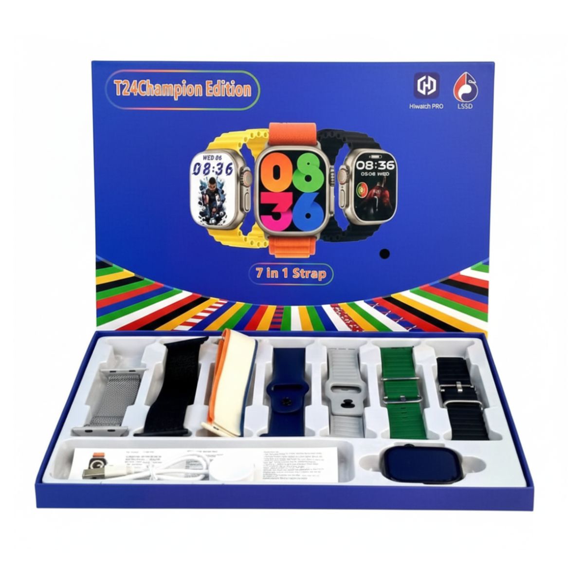 GENERICO - Reloj Smartwatch para Hombres 7 en 1 Correas Intercambiables Bluetooth