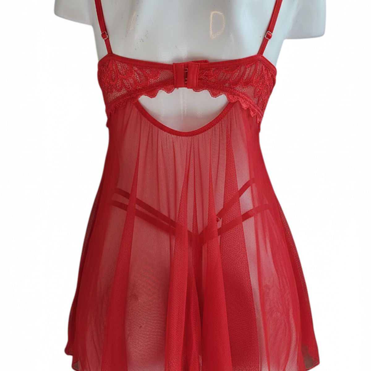 GENERICO - BABYDOLL DE ENCAJE LENCERÍA SEXY ROJO