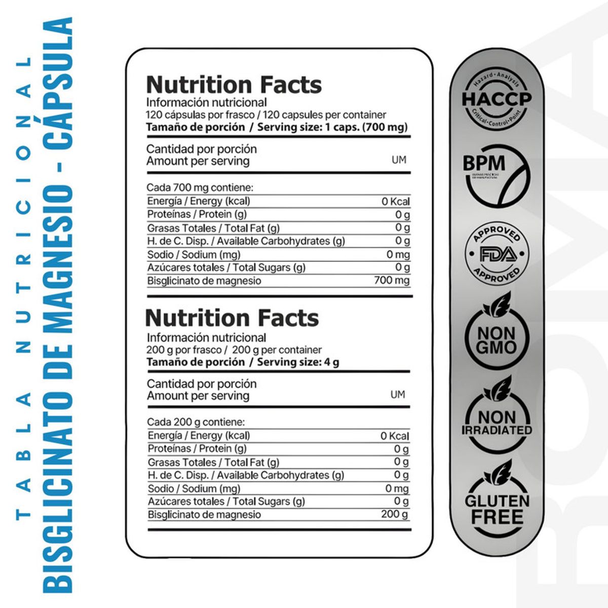 EDENIS HEALTH - PACK 2 BISGLICINATO DE MAGNESIO 200G EN POLVO EDENIS HEALTH