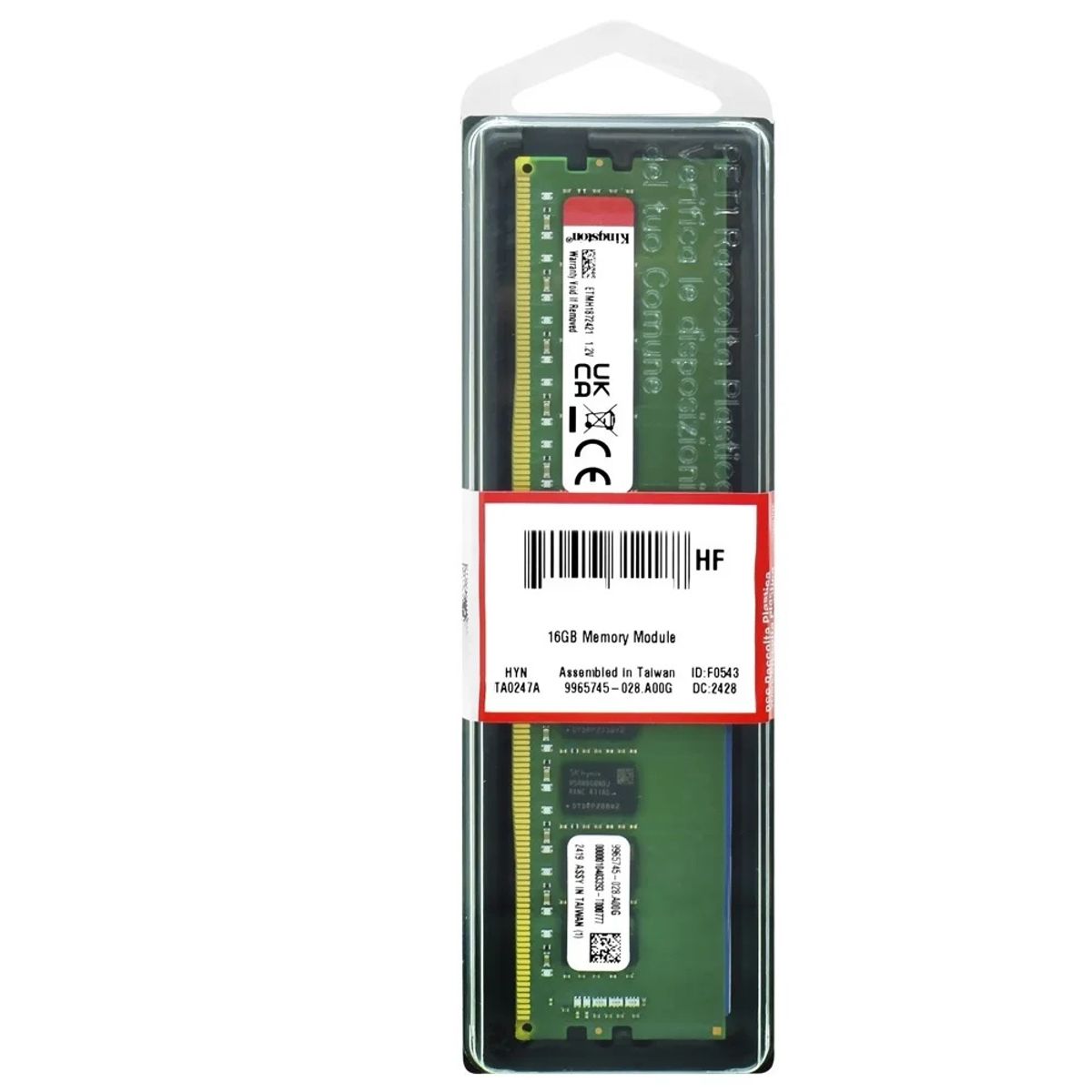 KINGSTON - MEMORIA RAM 16GB KINGSTON DDR5 5600MHZ PARA PC