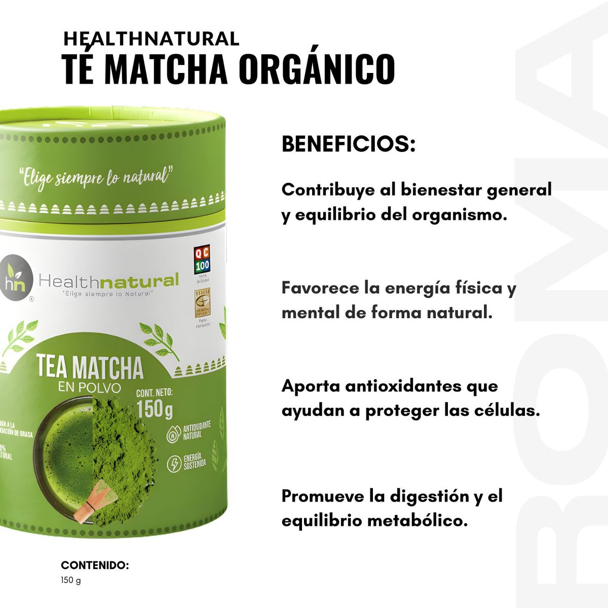 HEALTHNATURAL - PACK 2 TÉ MATCHA ORGÁNICO 150G HEALTHNATURAL