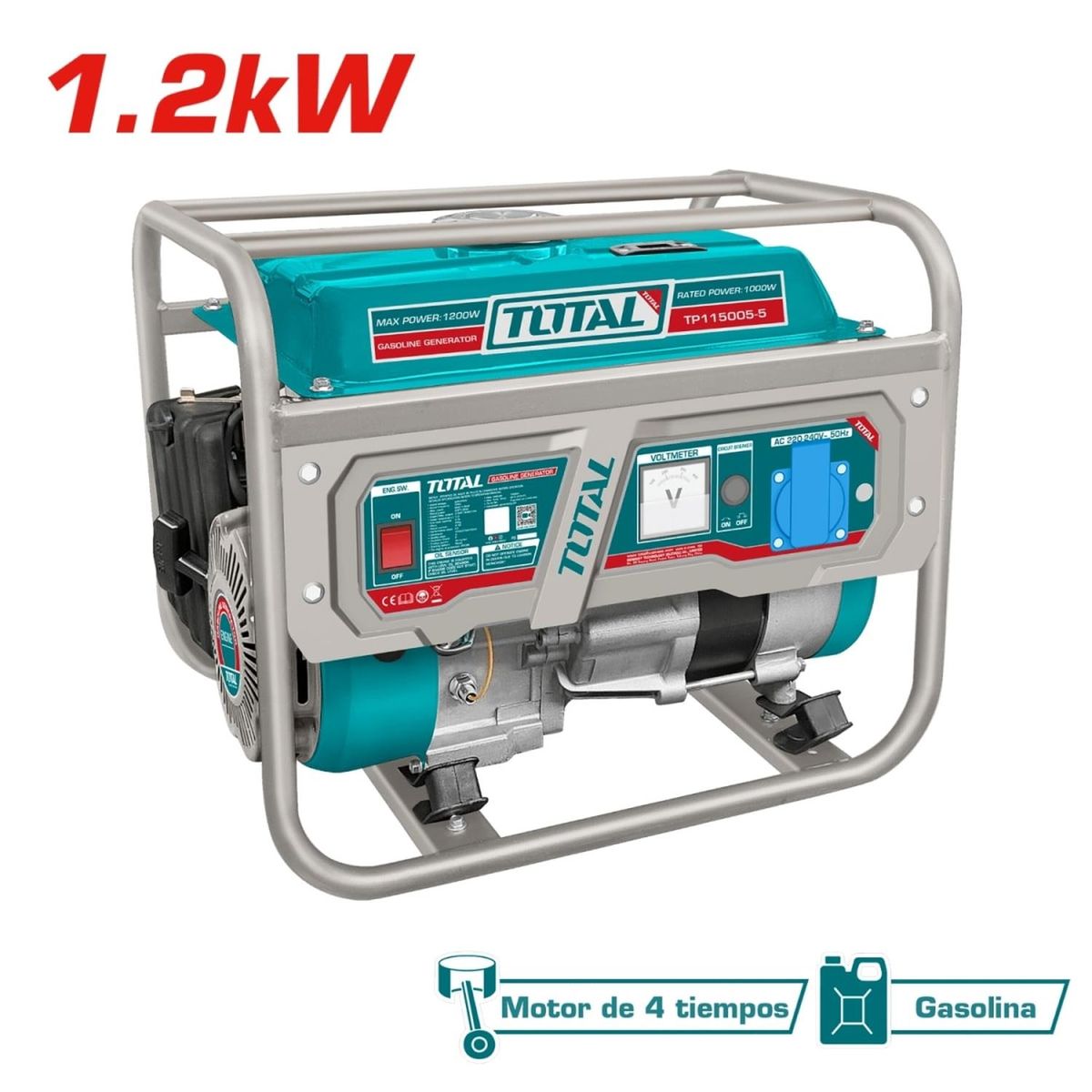 TOTAL - Generador gasolinero 1200w industrial Total