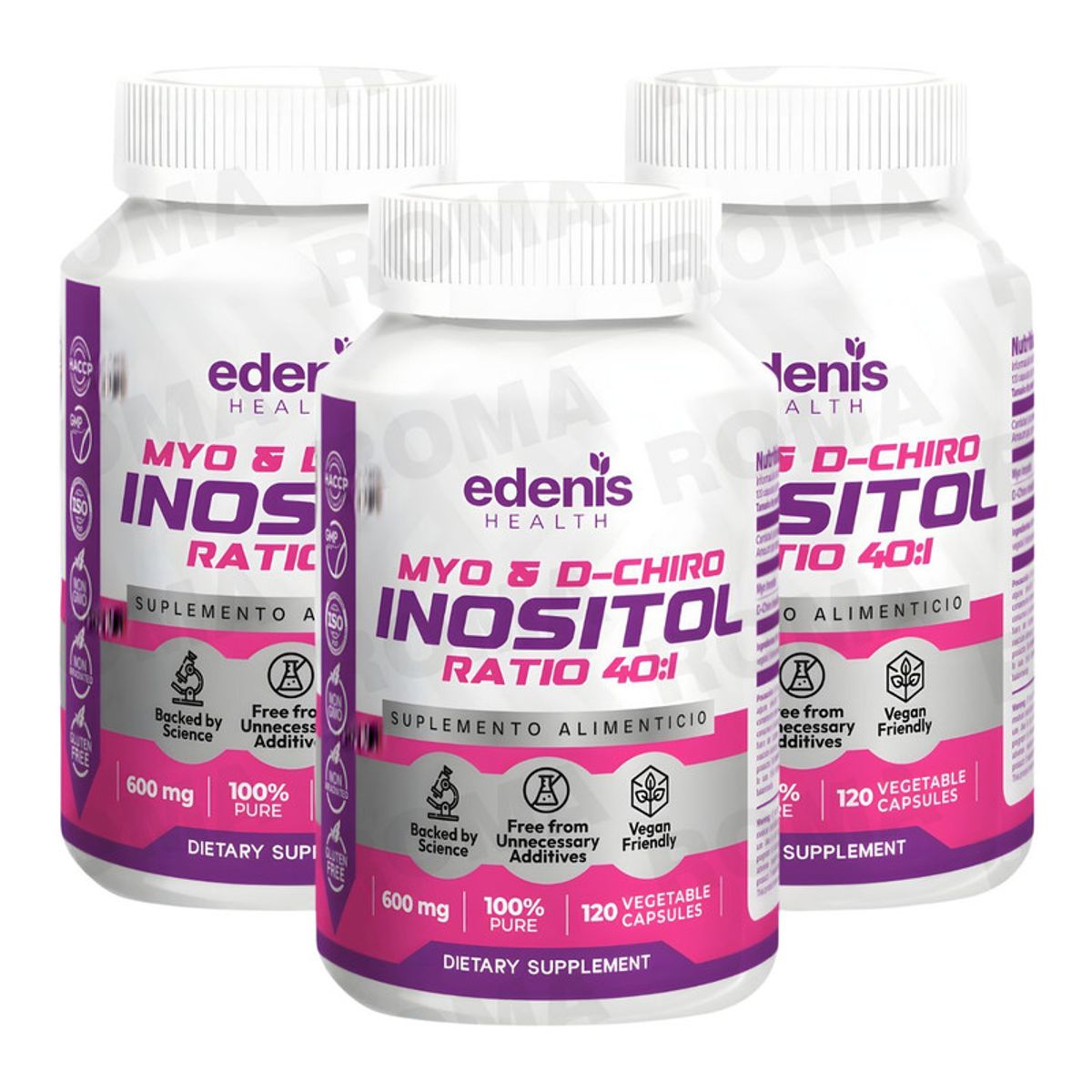 EDENIS HEALTH - PACK 3 MYO & D-CHIRO INOSITOL 120 CÁPSULAS EDENIS HEALTH