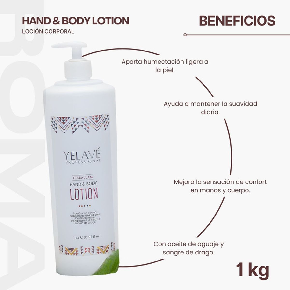 GENERICO - HAND & BODY LOTION 1KG YELAVÉ