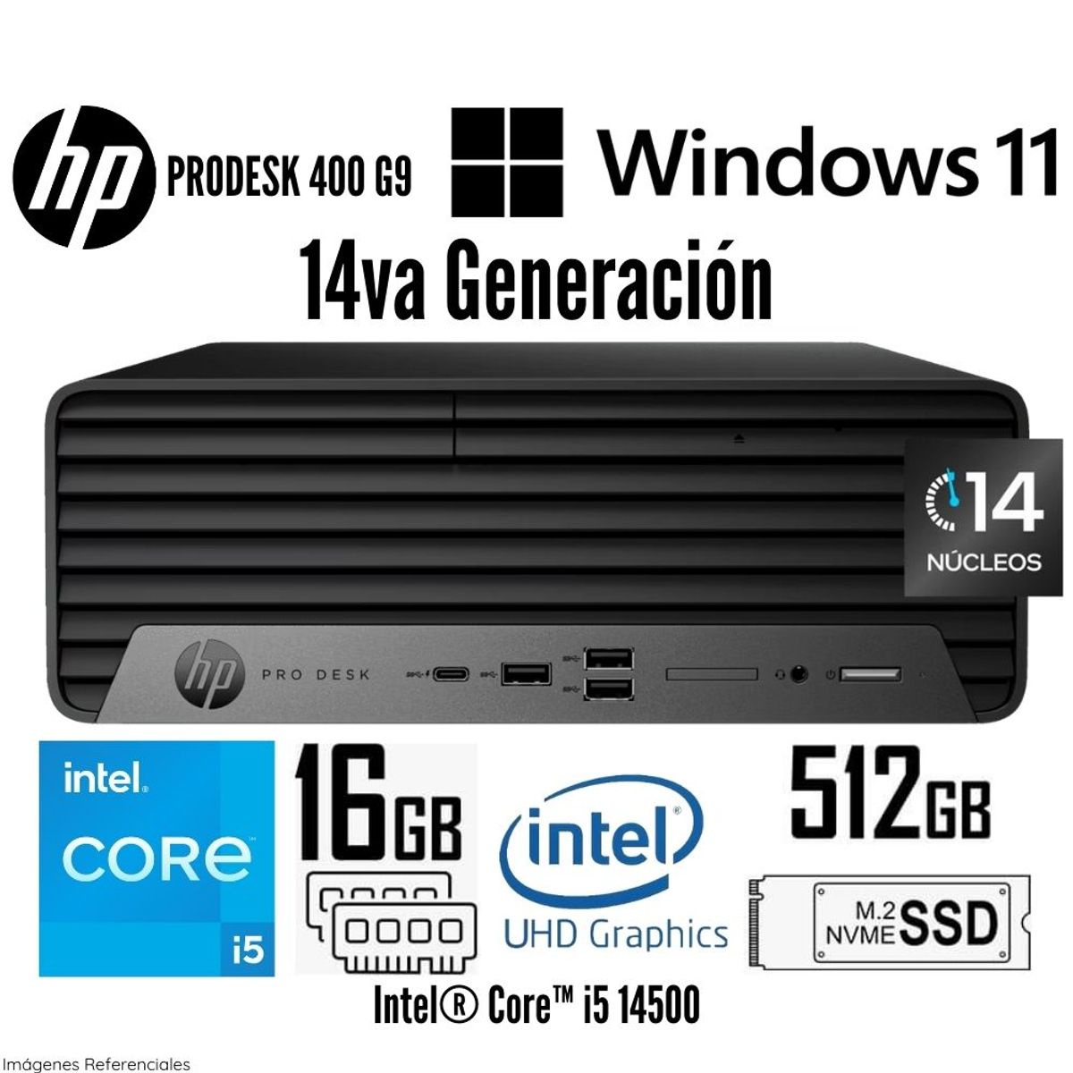 HP - PC Escritorio Hp PRODESK 400 G9 SFF Intel Core i5 14500 16GB RAM 512GB SSD Win 11 Pro
