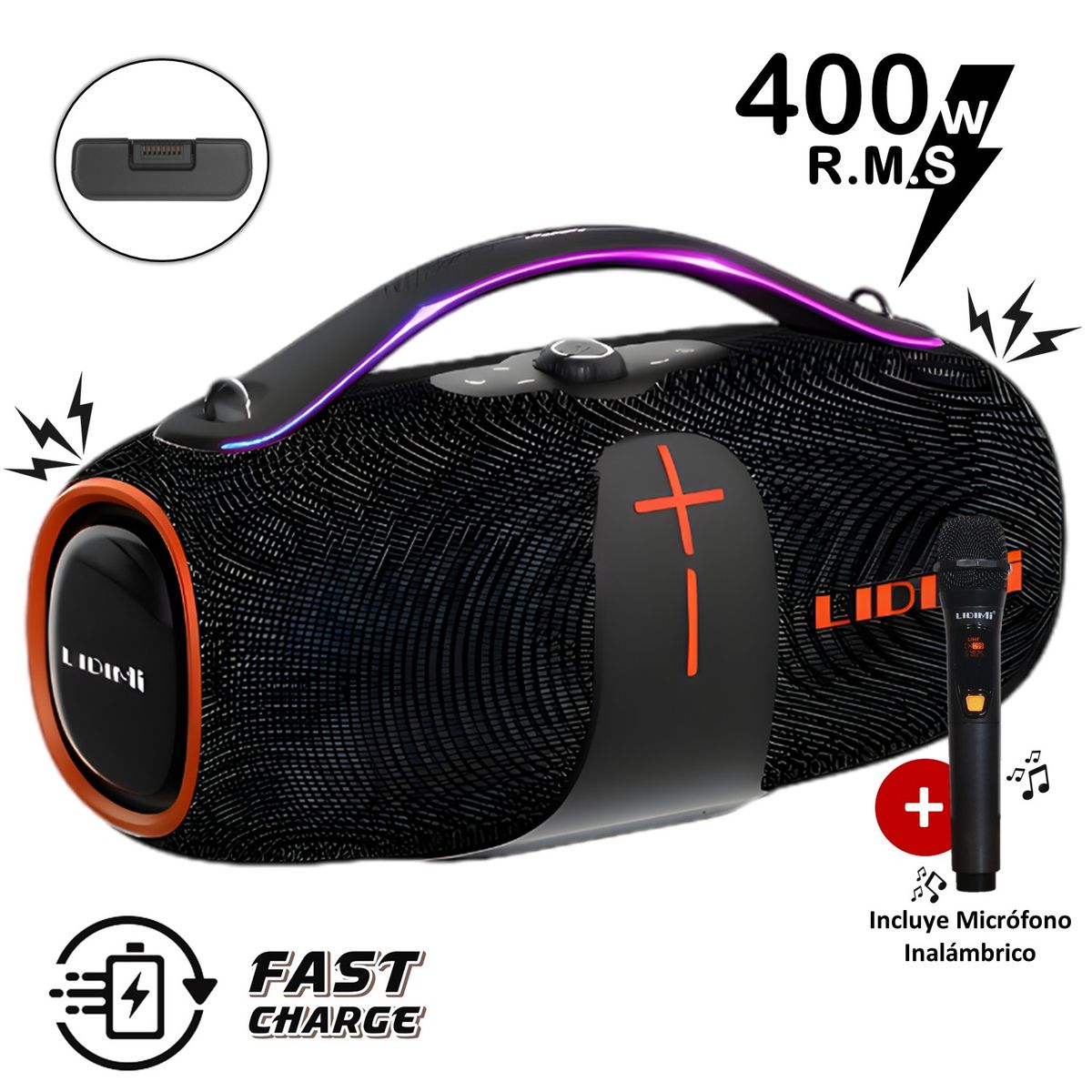 LIDIMI - Parlante Bluetooth Lidimi Super 400W D-S655 Extra Bass USB TWS