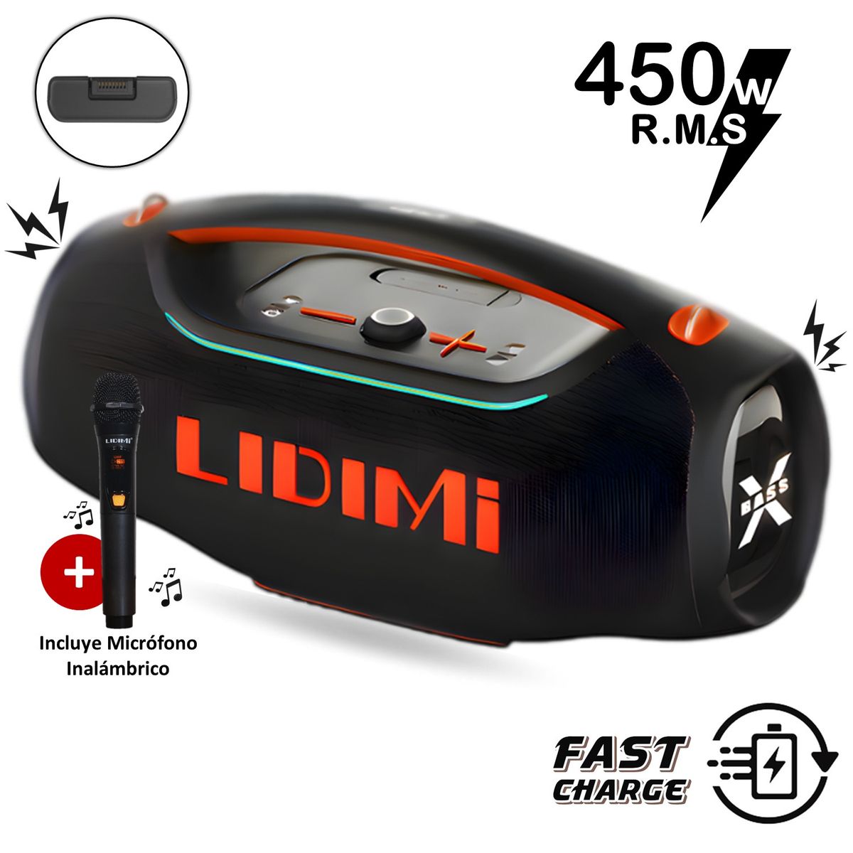 LIDIMI - Parlante Bluetooth Lidimi Super 450W D-S679 USB AUX TF + Micrófono