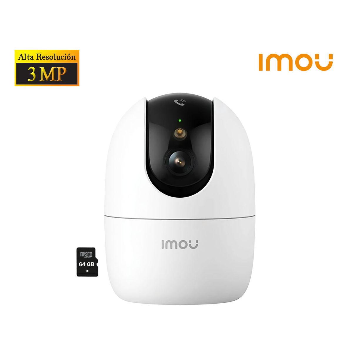 IMOU - Cámara Seguridad Imou Ranger 2 Pro 3MP Detección Ruido Visión 360 Botón Llamada App 64GB