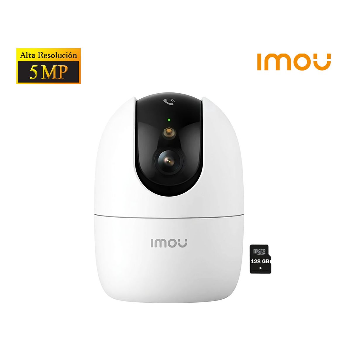 IMOU - Cámara Seguridad Imou Ranger 2 Pro 5MP Visión 360 Botón Llamada App Detección Ruido 128GB