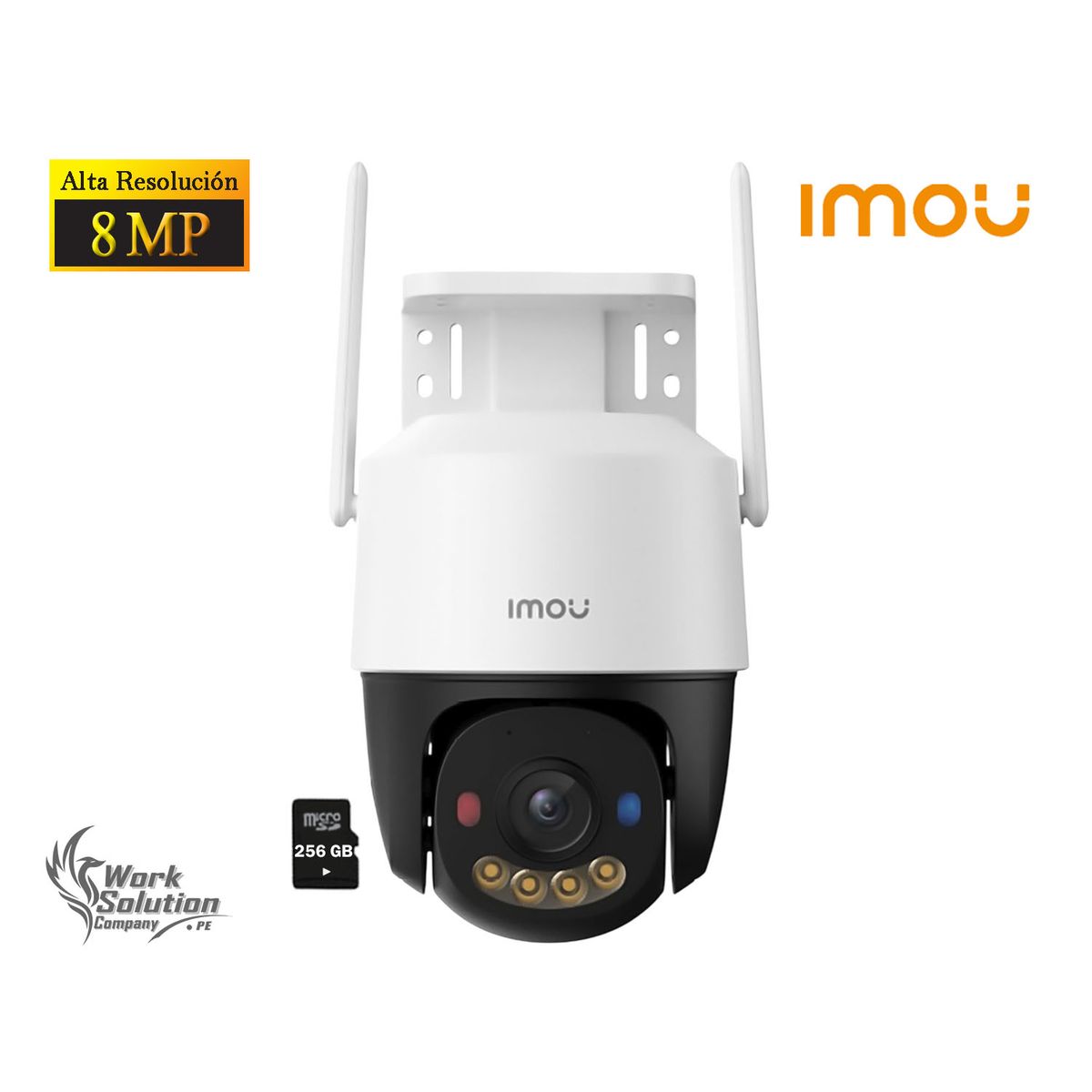 IMOU - Cámara Seguridad Imou Cruiser SC 8MP Detección Vehículo Visión Noche Color Luz Alarma 256GB