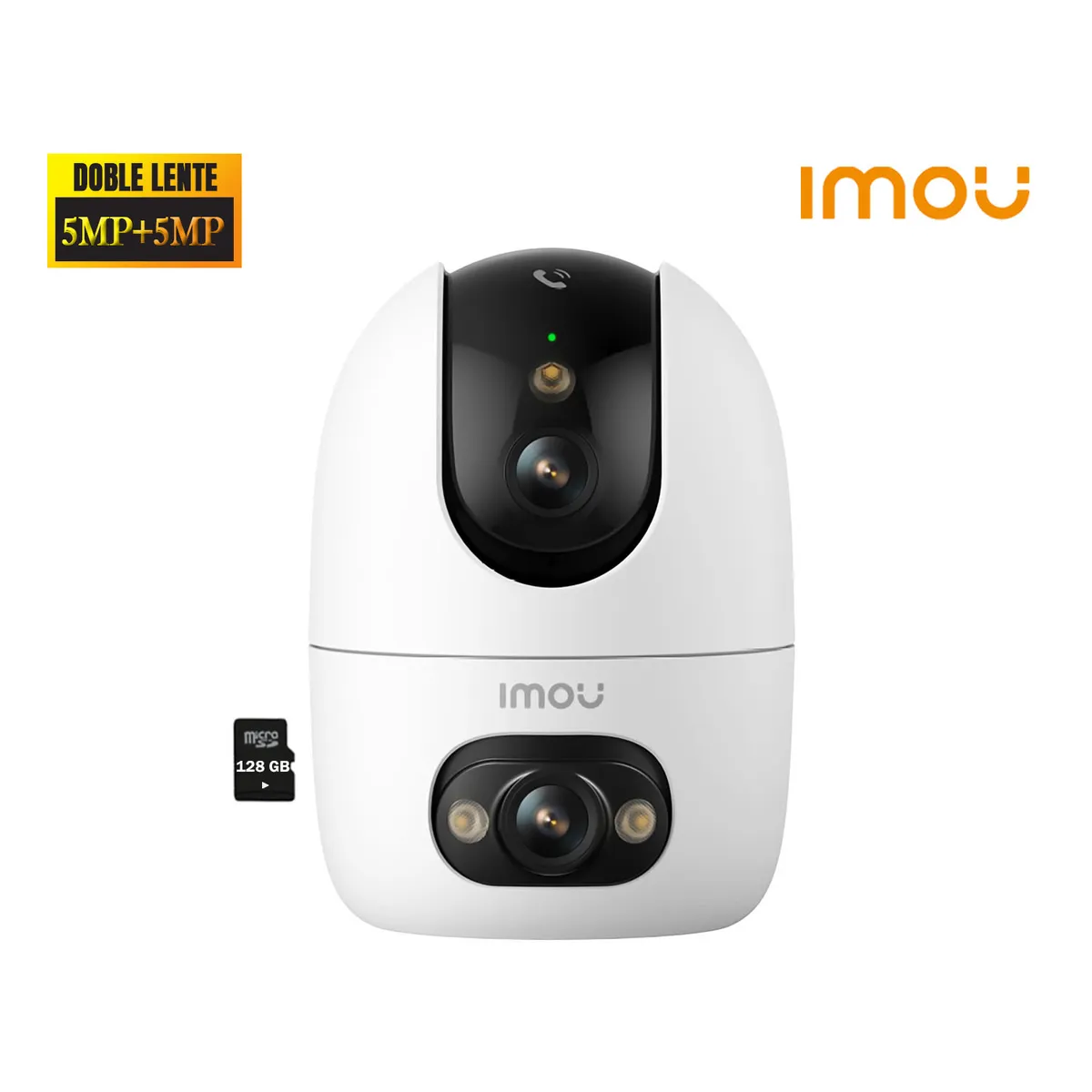 IMOU - Cámara Seguridad Imou Ranger 2 Dual 10MP 5MP + 5MP Doble lente Detección IA Botón llamada 128GB