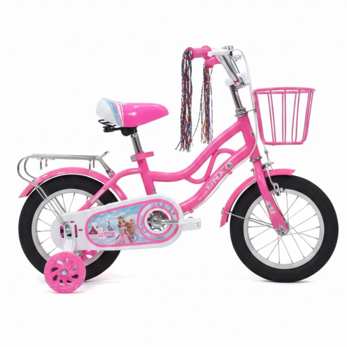 GENERICO - Bicicleta para Niños y Niñas Aro 12 con Canasta a Pedales Aprendizaje