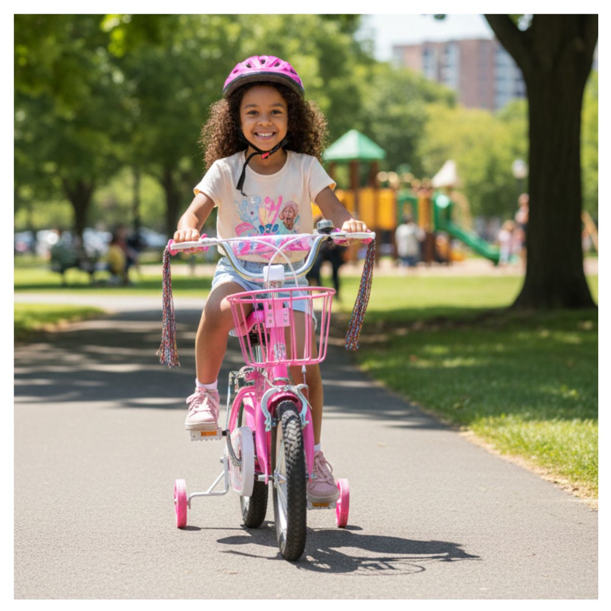 GENERICO - Bicicleta para Niños y Niñas Aro 12 con Canasta a Pedales Aprendizaje