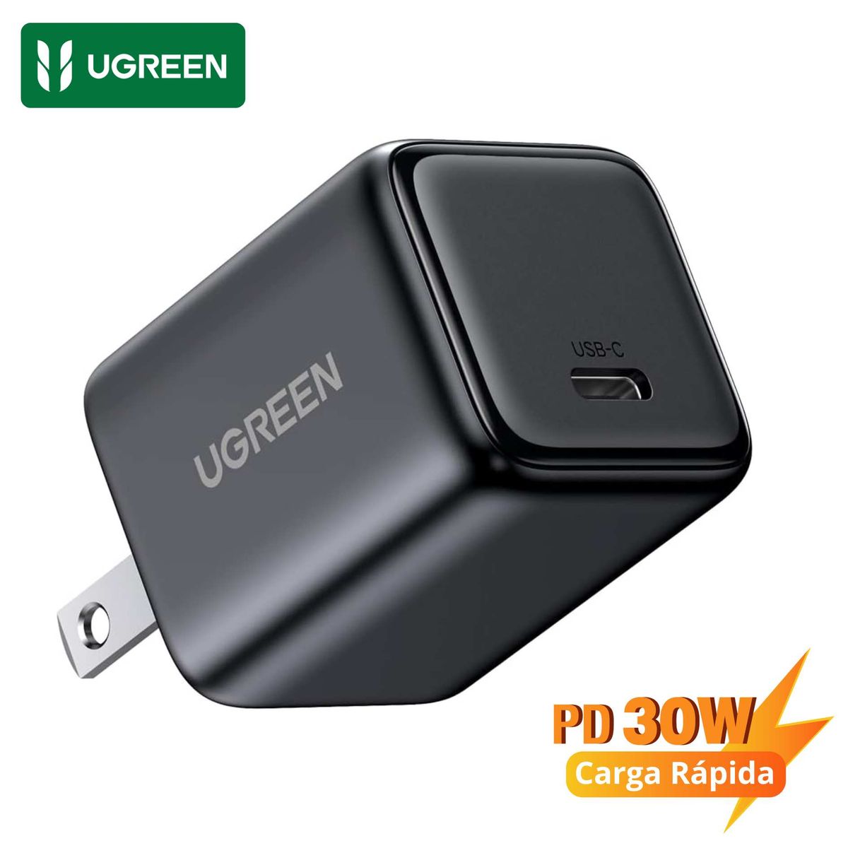 UGREEN - Cargador Ugreen Nexode 30W GaN Carga Rápida USB-C PD Diseño Ultra  Compacto