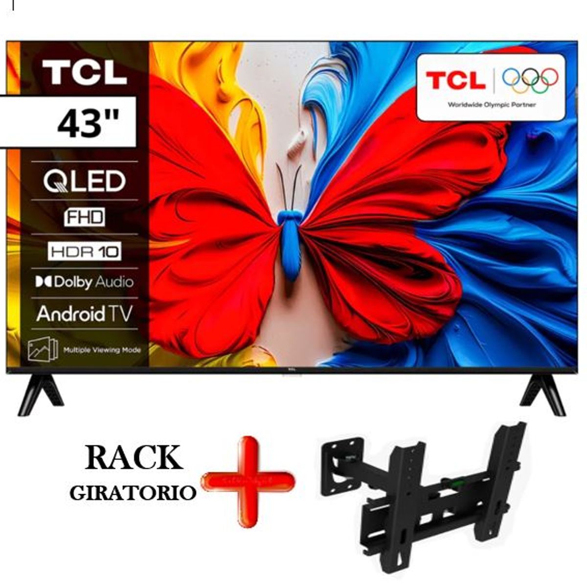 TCL - Televisor TCL LED 43 Full HD Smart TV 43S5K + RACK