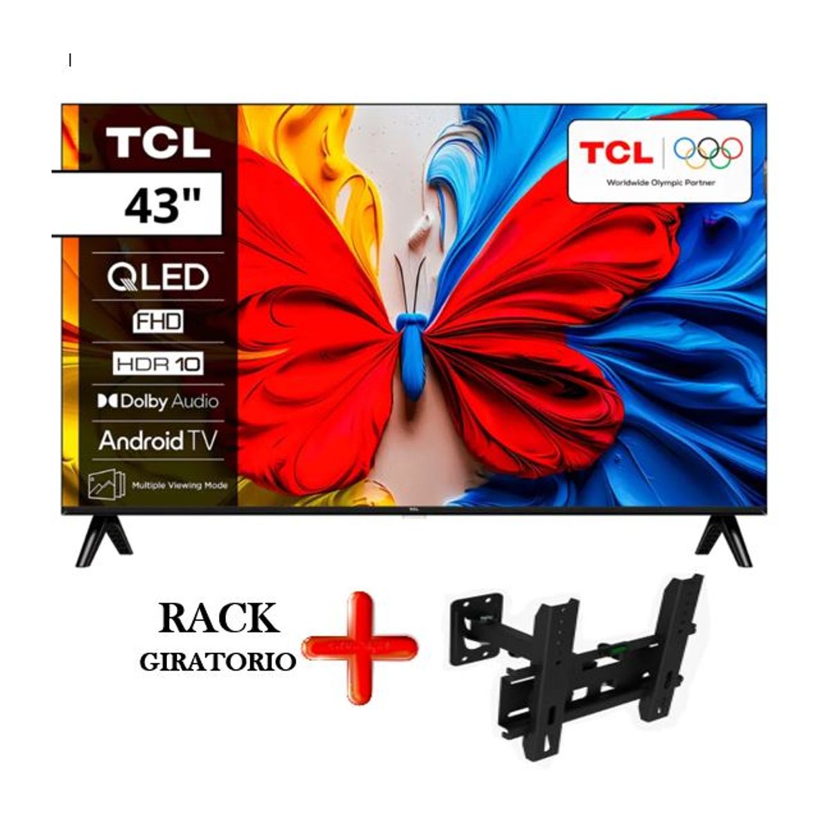 TCL - Televisor TCL LED 43 Full HD Smart TV 43S5K + RACK