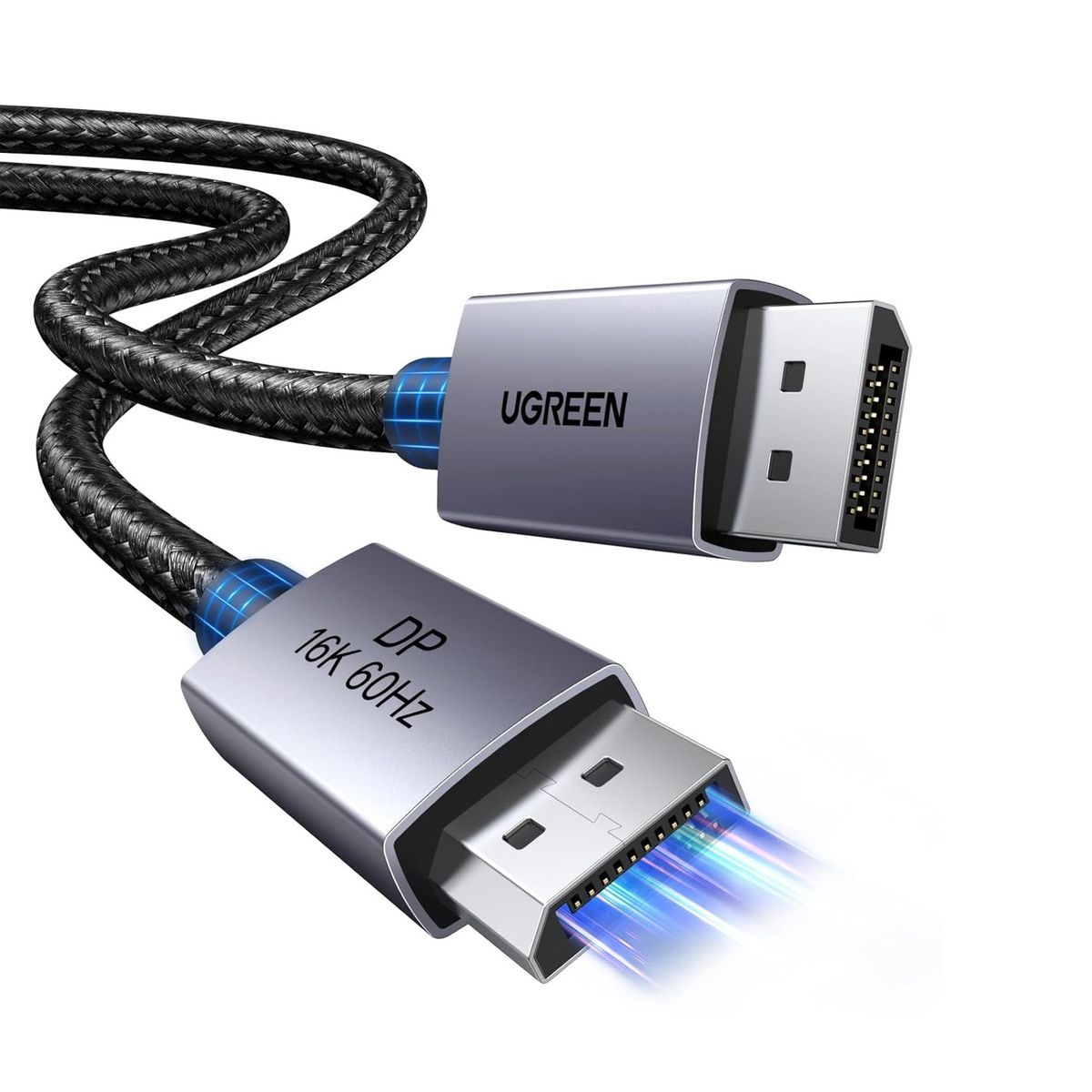 UGREEN - UGREEN Cable DisplayPort 2.1 2m – DP a DP, 16K@60Hz, Alta Velocidad 80Gbps