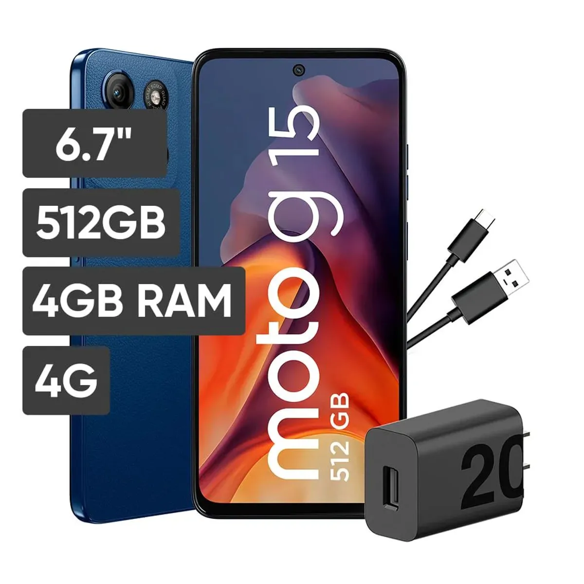 MOTOROLA - Smartphone Moto G15 4GB 512GB - Azul