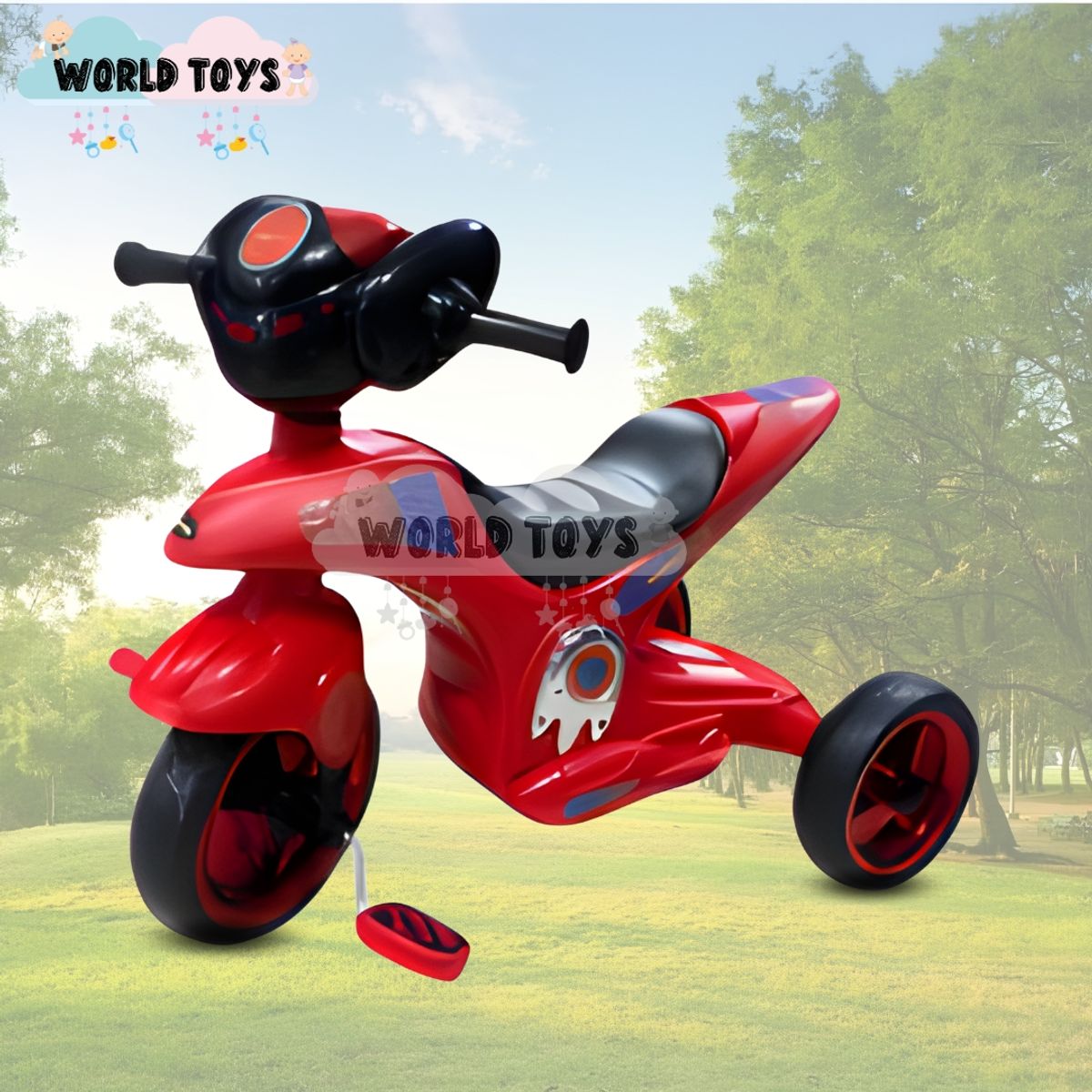 BABY - Trimoto a Pedal para Niños «SERVANN II» con Bluetooth Red
