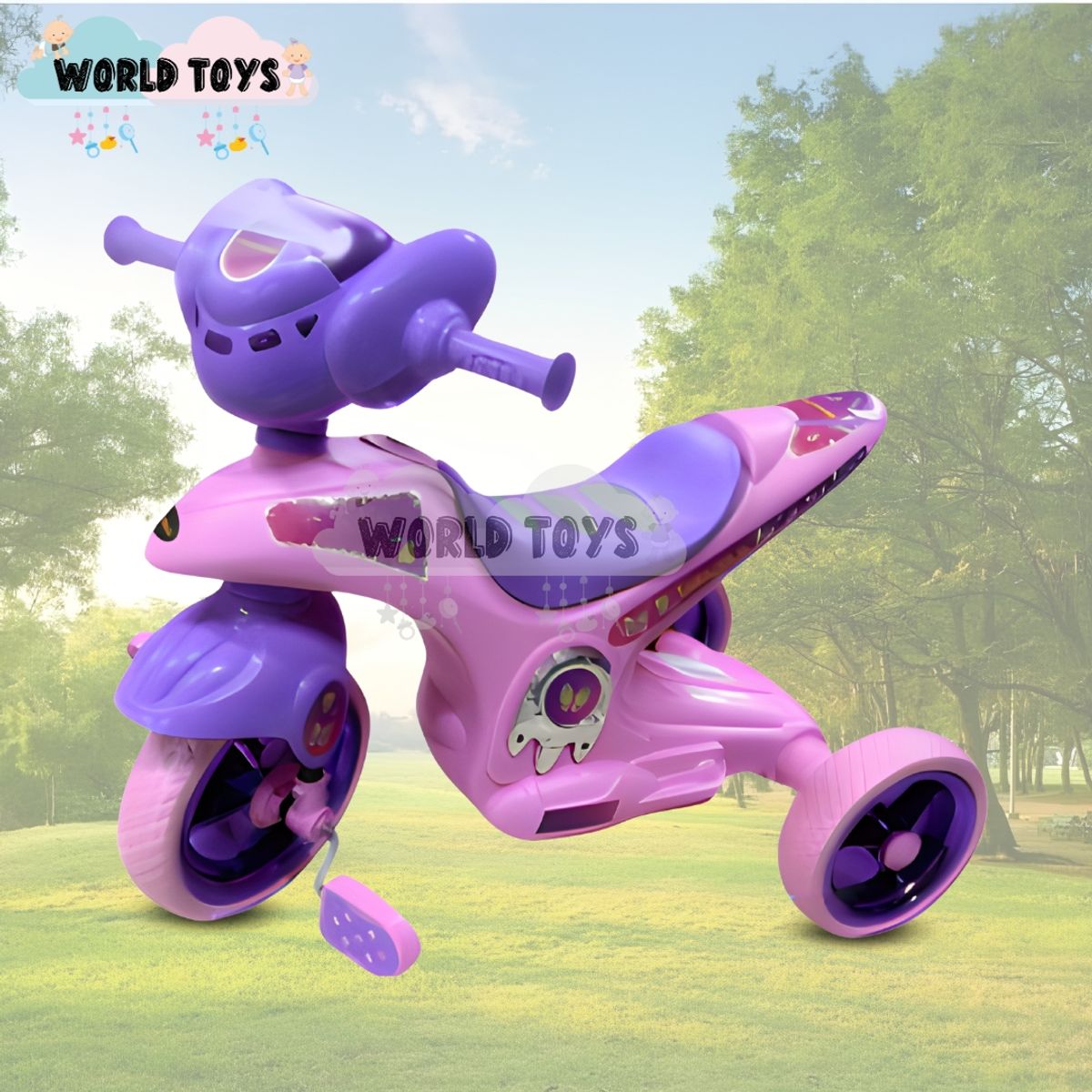 BABY - Trimoto a Pedal para Niños «SERVANN II» con Bluetooth Purple
