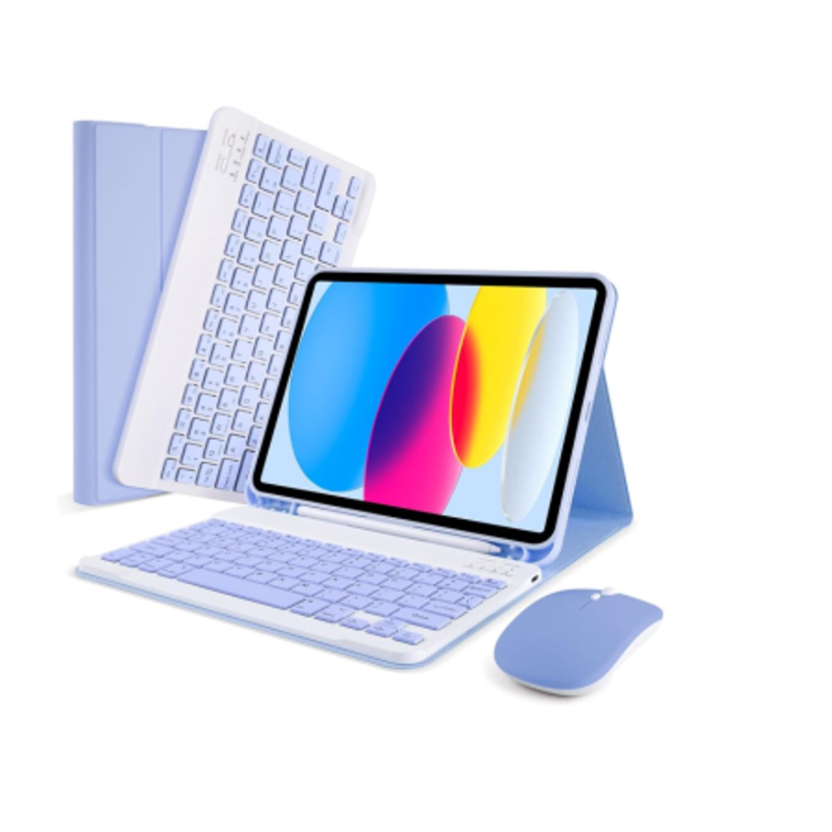 SPACE - Funda Con Teclado y  mouse para ipad a16 2025 lila