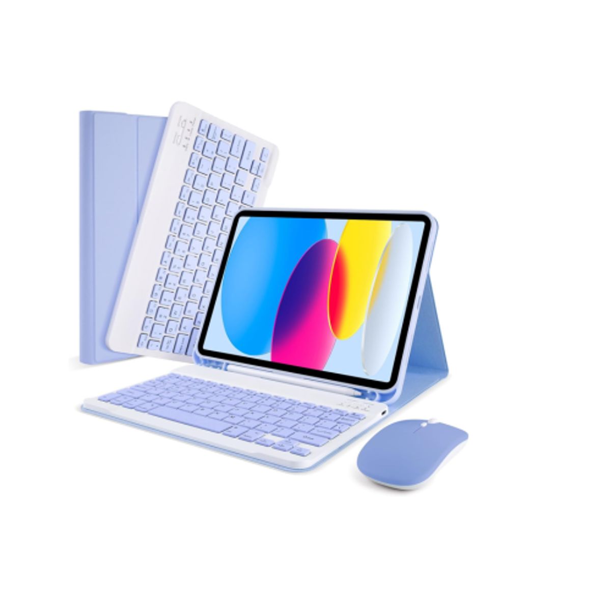 SPACE - Funda Con Teclado y  mouse para ipad a16 2025 lila
