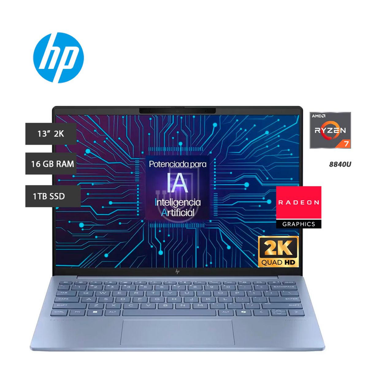 HP - Laptop HP PAVILION AERO 13-BG0000la AMD R7 8840U16GB SSD1TB 133″ 2k W11
