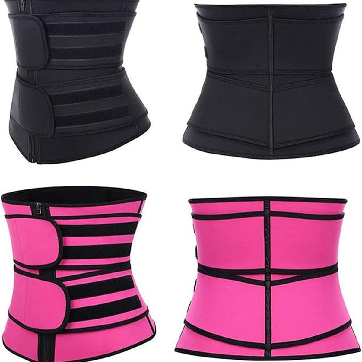 GENERICO - Faja Reductora de Cintura 2 Velcros Para Entrenamiento negro