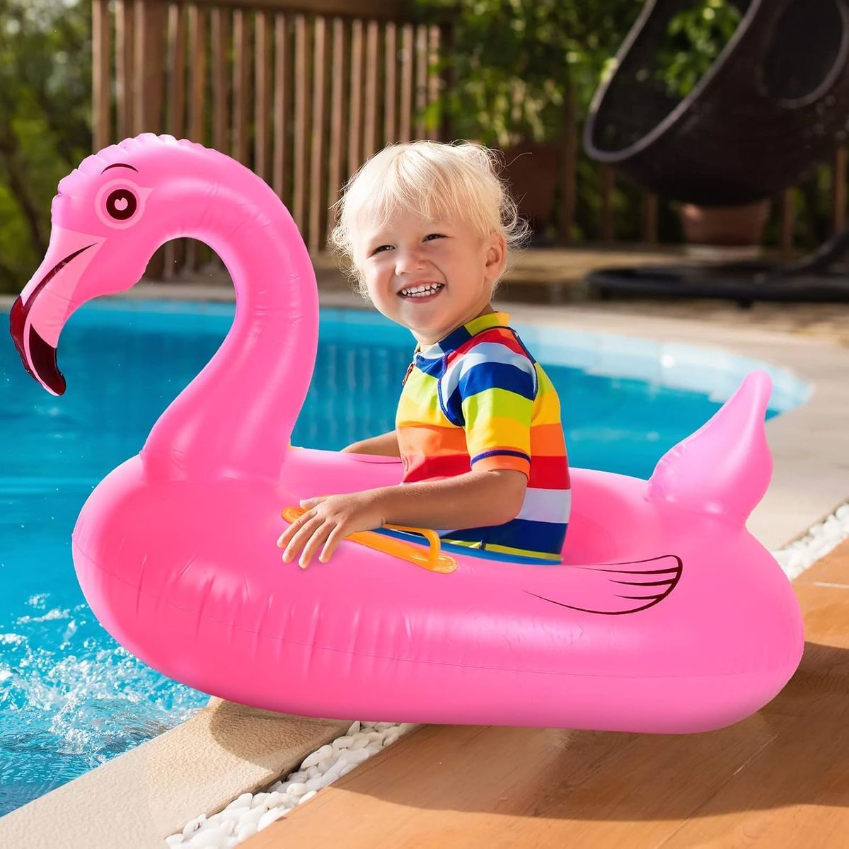 GENERICO - Flotador inflable para piscina para niños de 1 a 5 Flamingo