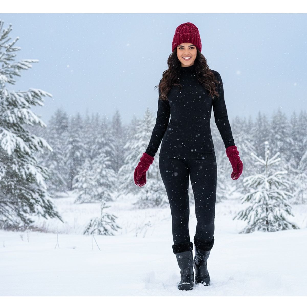 OEM - Pack Ropa Térmica Mujer  Polo Cuello Alto + Leggings Micropolar