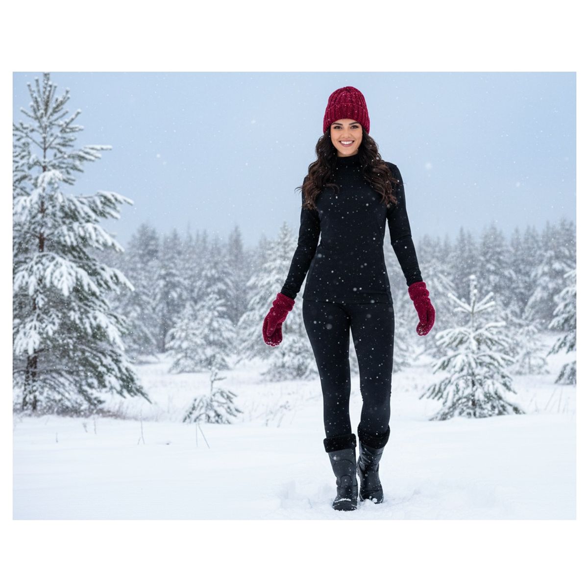 OEM - Pack Ropa Térmica Mujer  Polo Cuello Alto + Leggings Micropolar