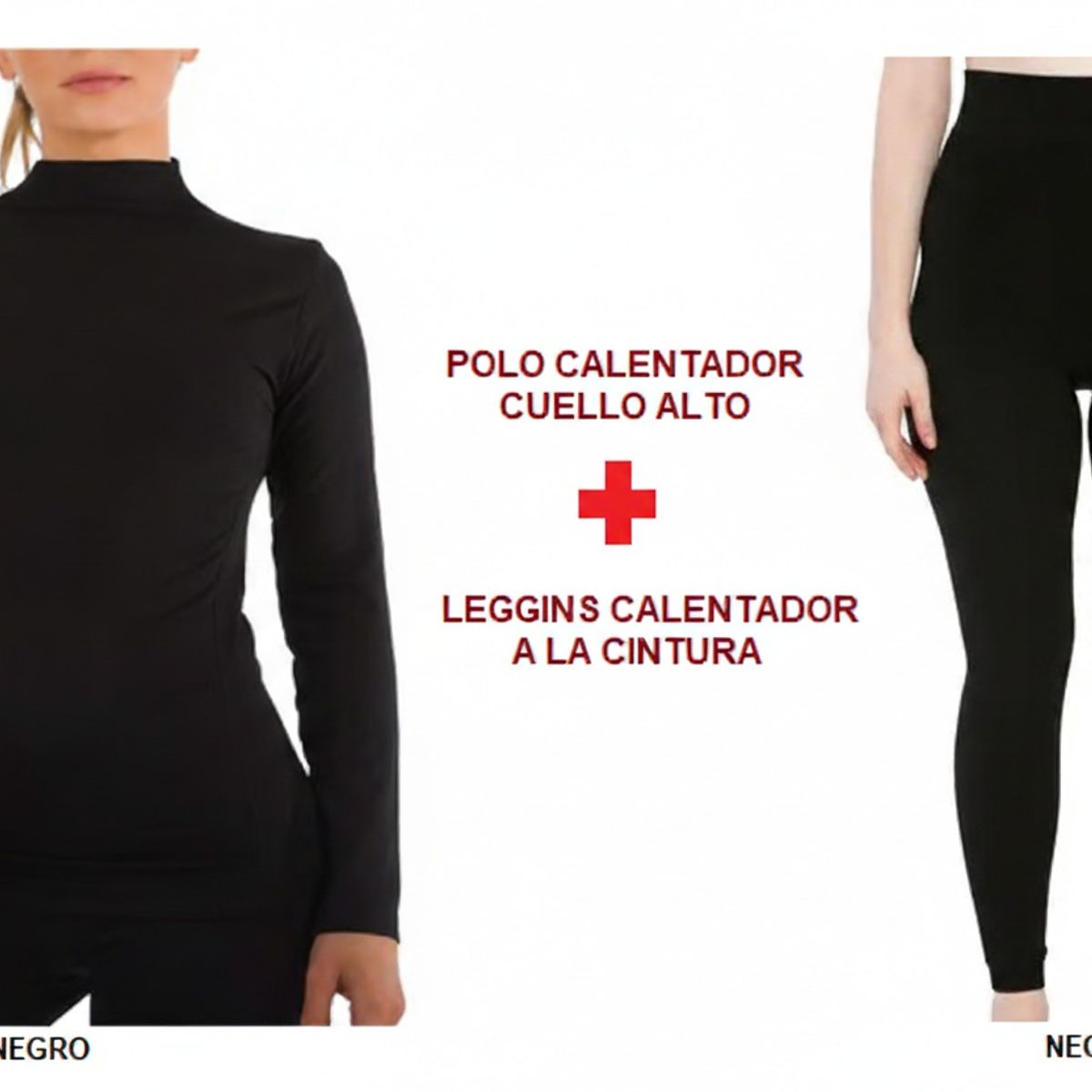 OEM - Pack Ropa Térmica Mujer  Polo Cuello Alto + Leggings Micropolar