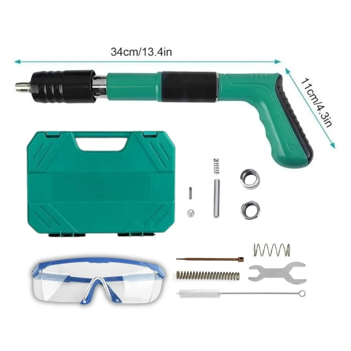 GENERICO - Pistola Fulminante Remachadora de Clavos Neumática Manual  Incluye Maletín