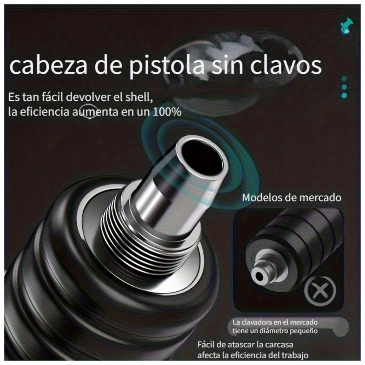 GENERICO - Pistola Fulminante Remachadora de Clavos Neumática Manual  Incluye Maletín