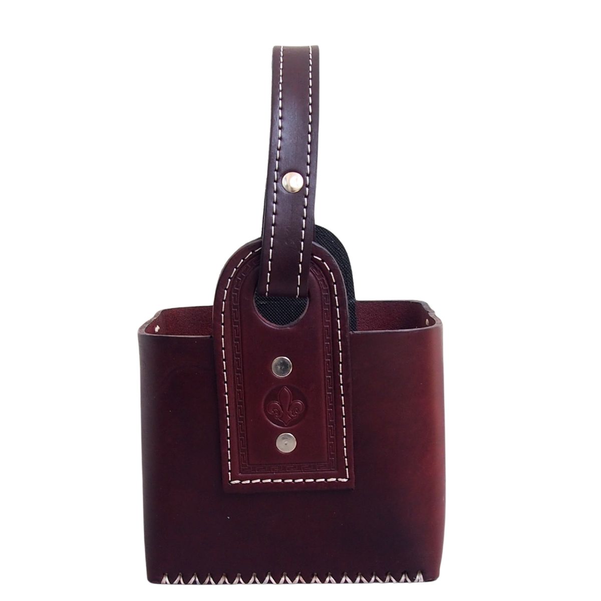 GENERICO - Canasta Matera de Cuero Argentino Marrón para kit de mate