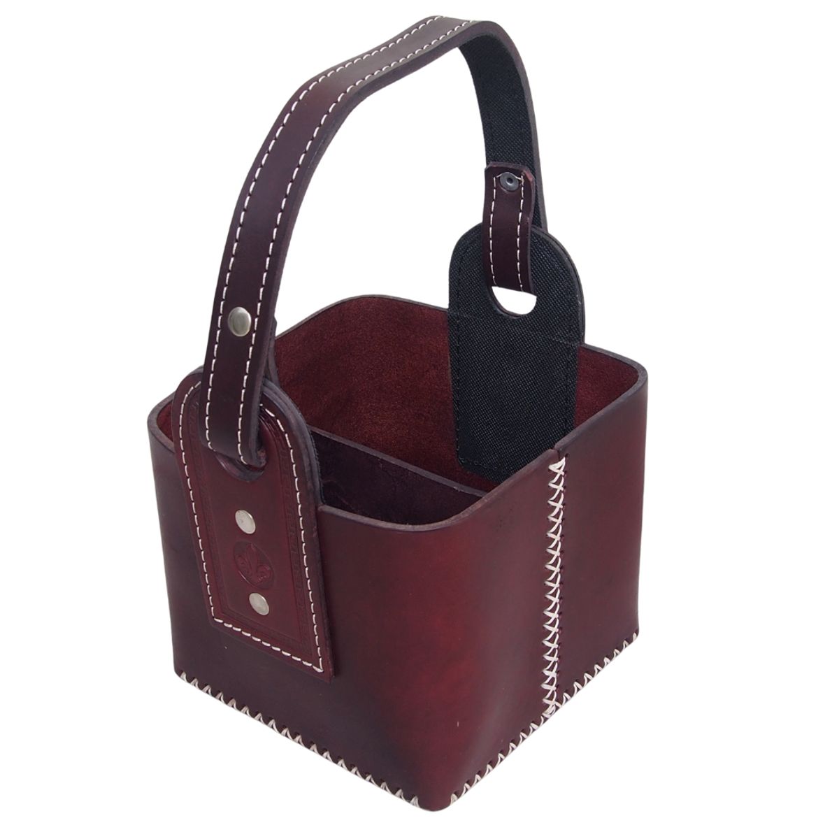 GENERICO - Canasta Matera de Cuero Argentino Marrón para kit de mate