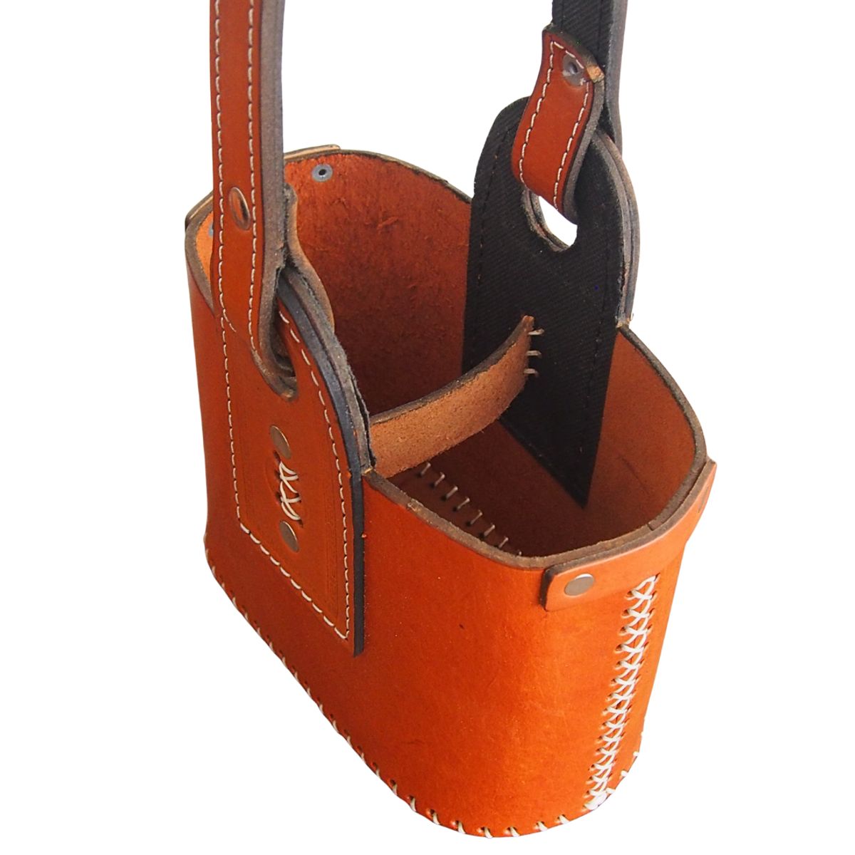 GENERICO - Canasta Matera Simple de Cuero Argentino Suela para kit de mate