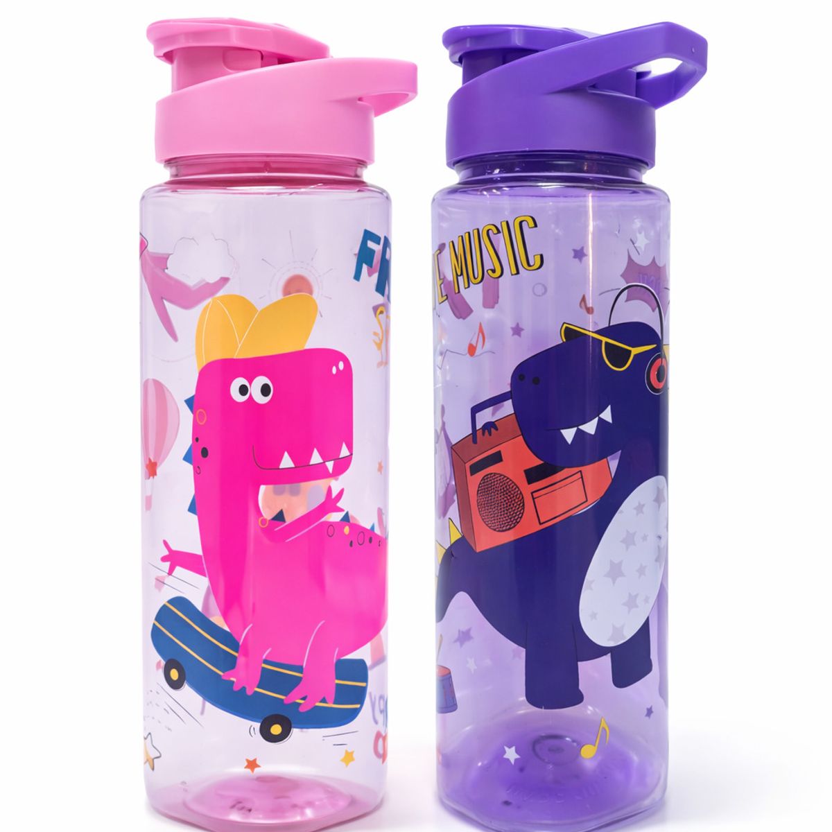 GENERICO - TOMATODO BOTELLA COLEGIO LONCHERA UTILES ESCOLARES NIÑAS 700 ML 23 CM 2 UNIDADES