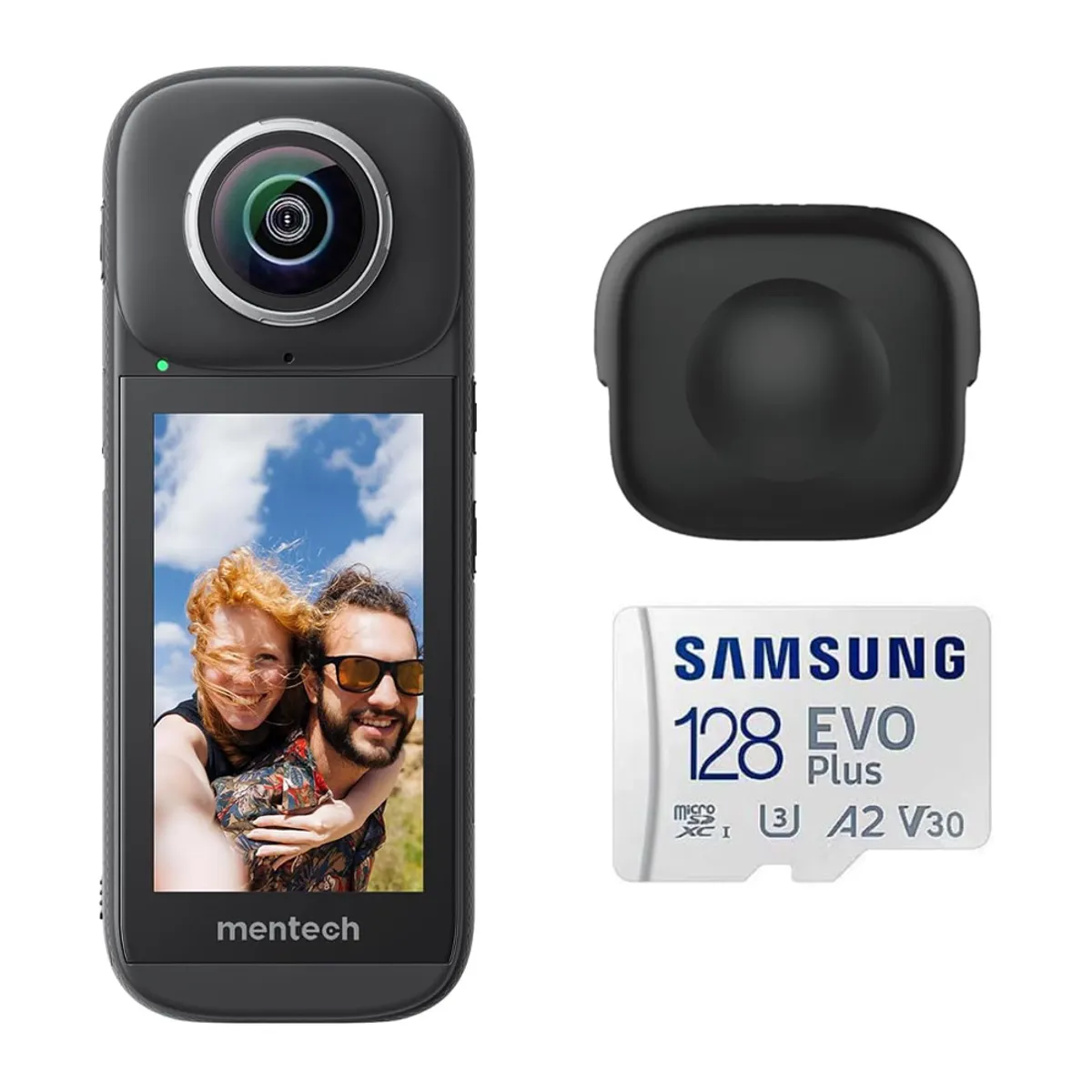 MENTECH - Cámara deportivas Mentech PanoX V3 - Tarjeta de memoria de 128GB