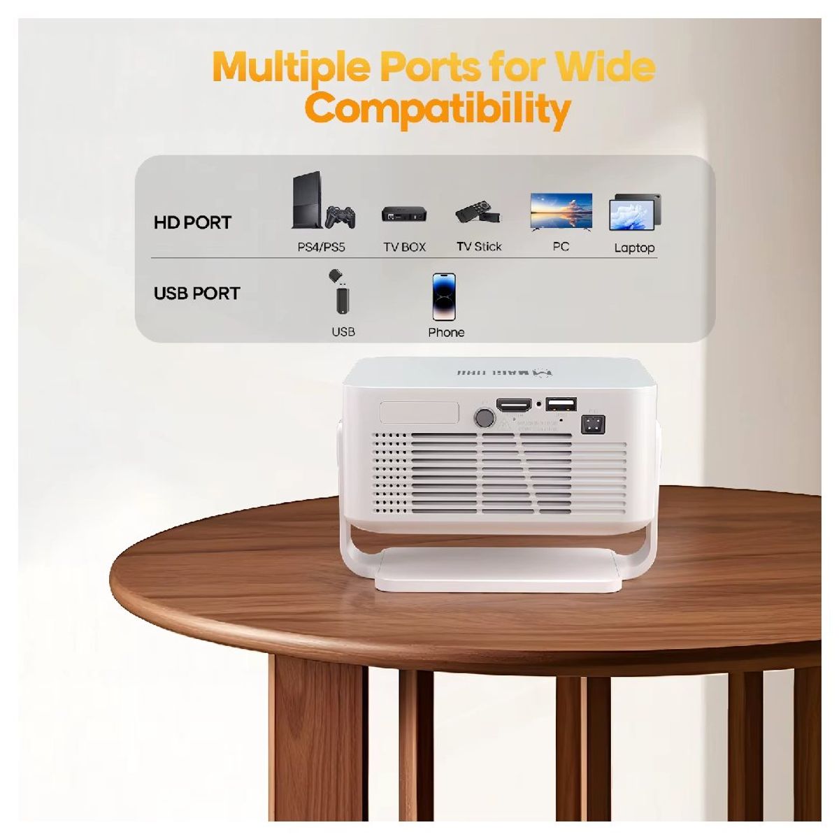 MAGCUBIC - Proyector Portátil Magcubic HY300 Max con 400 ANSI lumenes Android 14 Full HD y Enfoque Automático