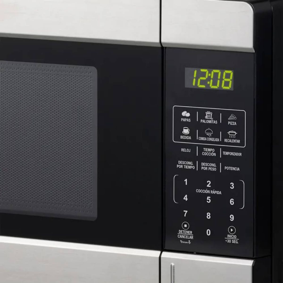 OSTER - Microondas Digital 25 L Negro con Puerta de Acero Inoxidable POGG2303