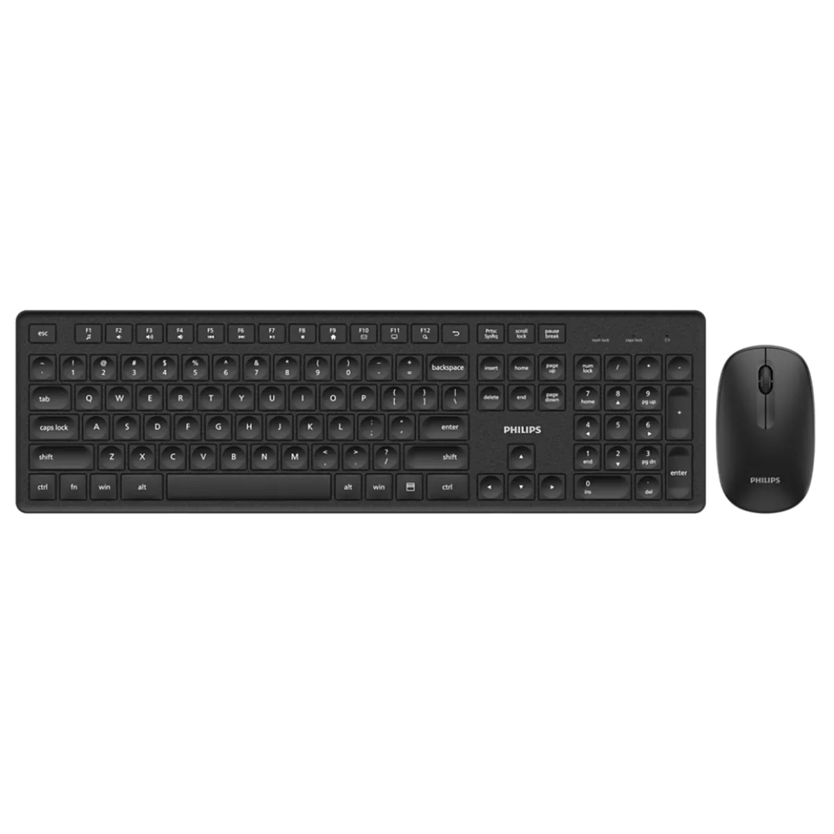 PHILIPS - Combo Teclado y Mouse Inalambrico Philips 2.4 Ghz Diseño Silencioso Color Negro SPT6318B/85