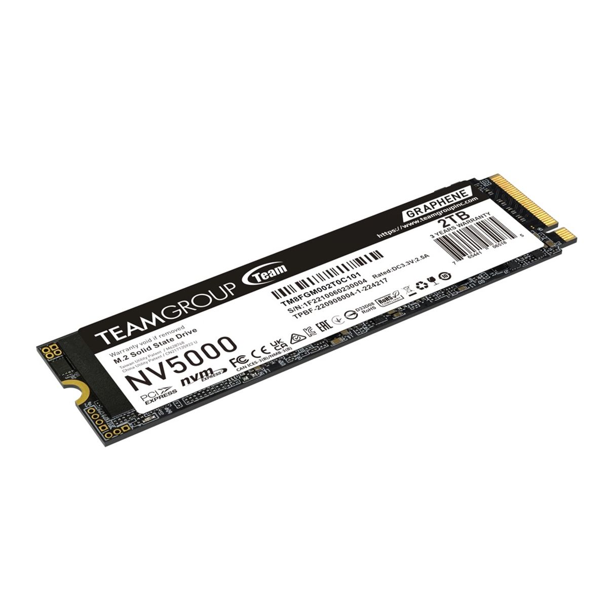 TEAMGROUP - Disco Solido SSD Teamgroup NV5000 2TB M2 2280 PCIe 4.0x4 Lectura 5000MBs