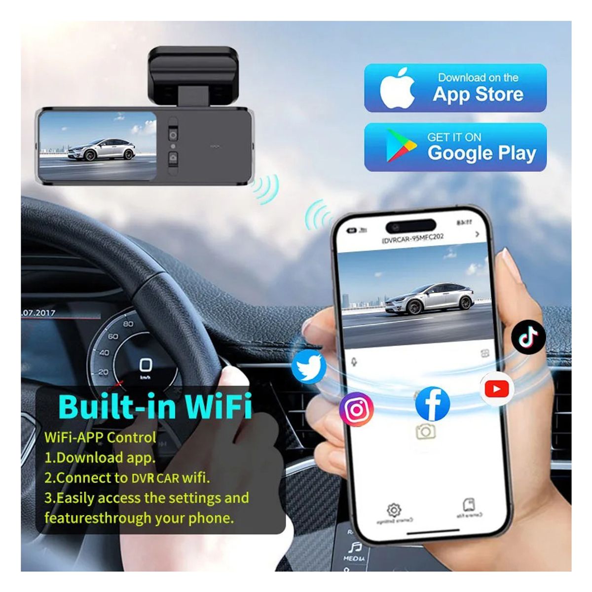 GENERICO - Cámara Frontal Compacta Conexión Wifi Imagenes FULL HD Para Auto