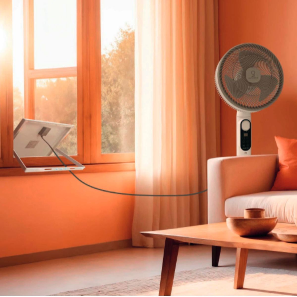 NUVORA - VENTILADOR CON PANEL SOLAR 30W NUVORA