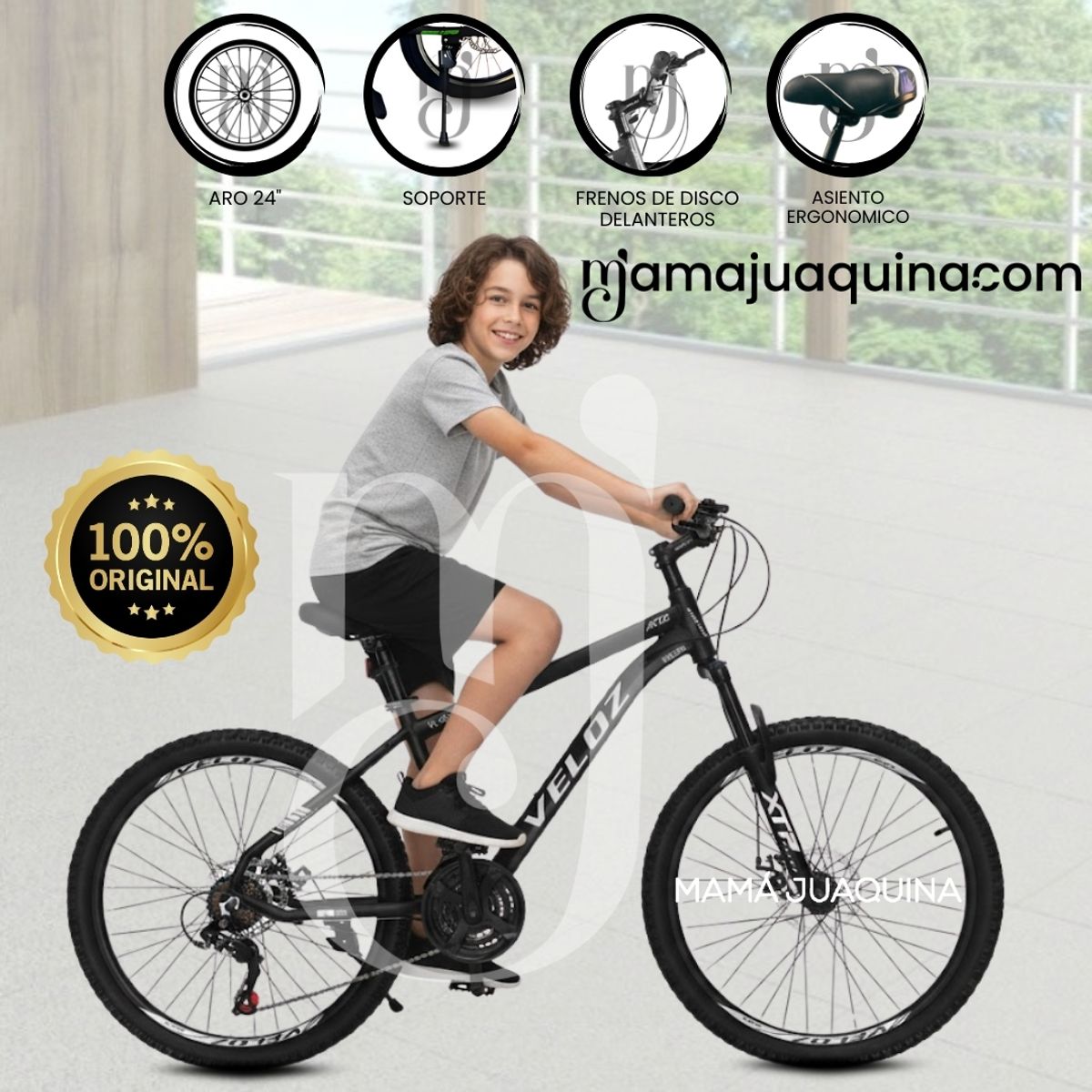 Velox - Bicicleta Montañera Aro 24 «CROMOLY» Edición Limitada Black