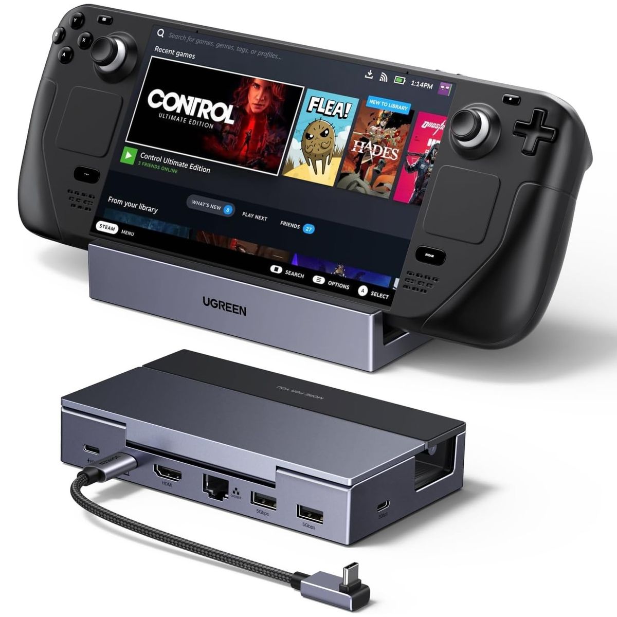 UGREEN - Docking Station 6-in-1 Steam Deck UGREEN 4K@120Hz, 100W PD Gamer CM800 - 75126