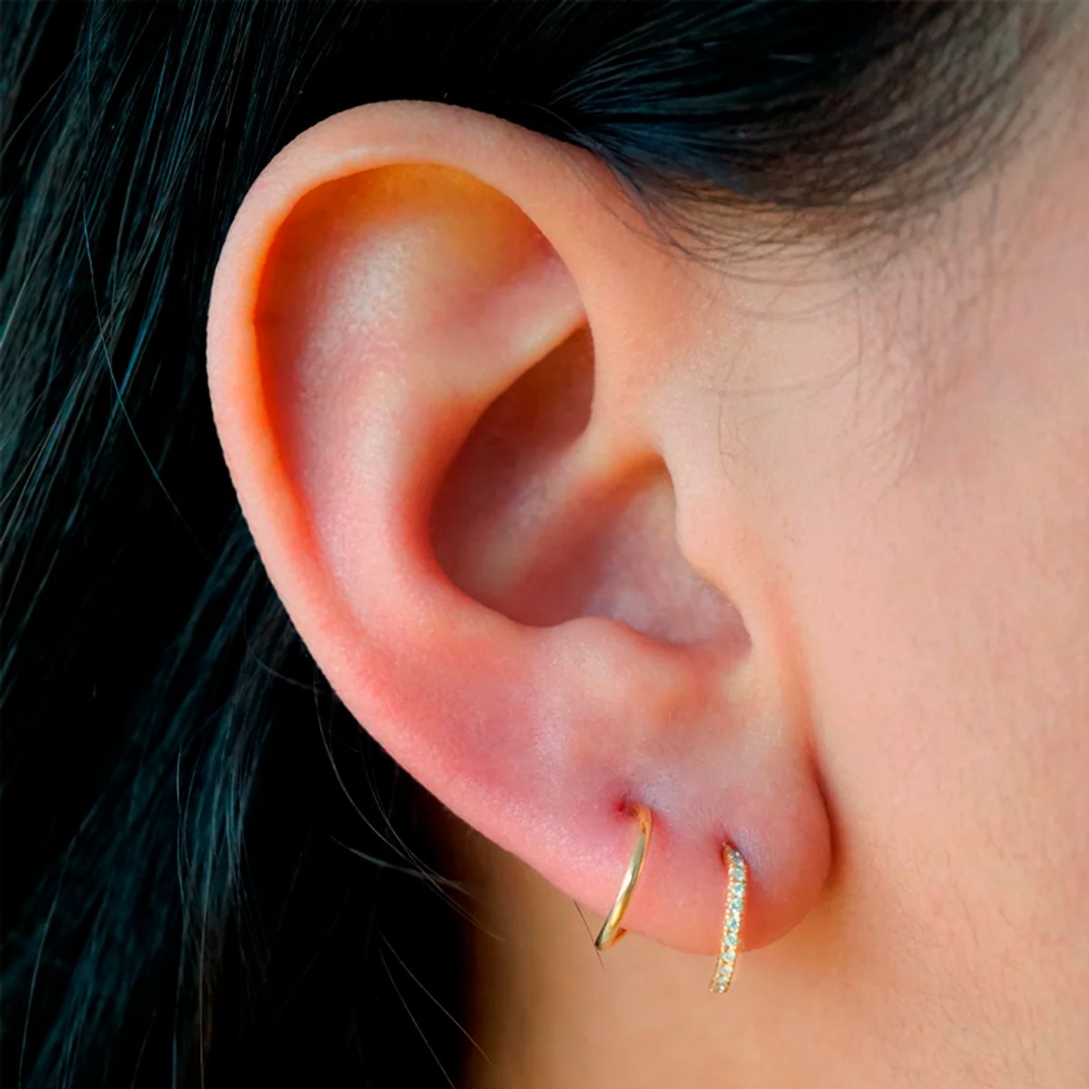 ALDO & CO - Medio arete en oro amarillo de 18K piercing envolvente con brillantes